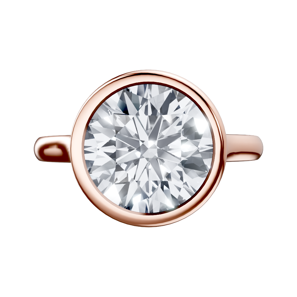 14K white 7.5mm round Engagement Ring Mounting