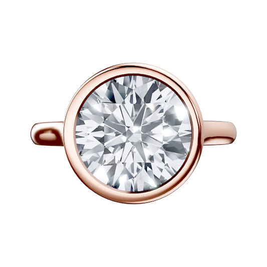 14K white 7.5mm round Engagement Ring Mounting