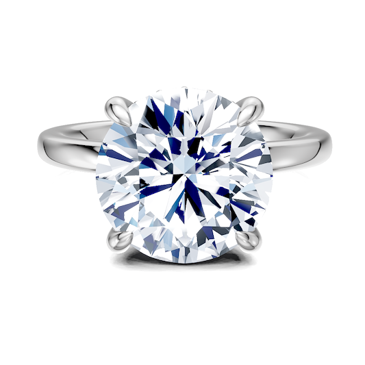 14K white 7.5 mm round Engagement Ring Mounting