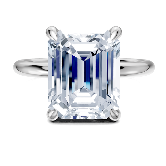 14K white 7.5 mm round Engagement Ring Mounting