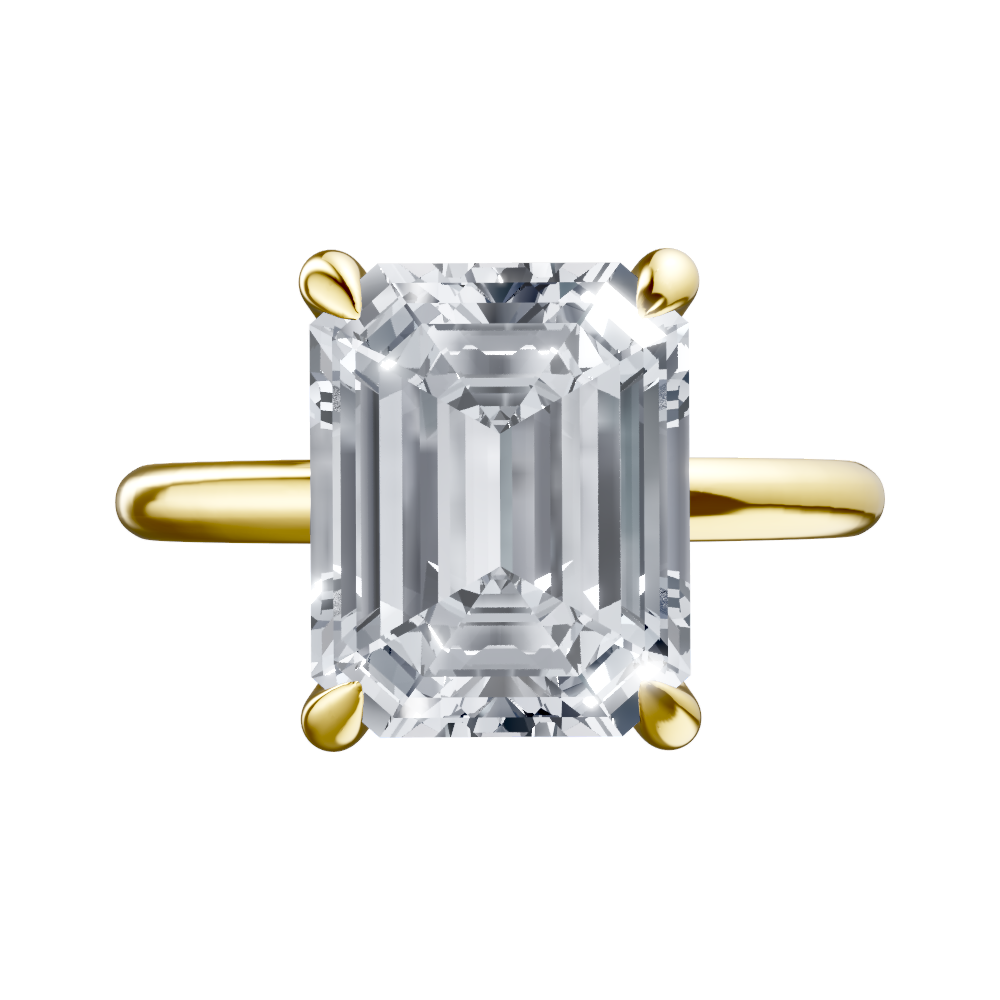 14K white 7.5 mm round Engagement Ring Mounting