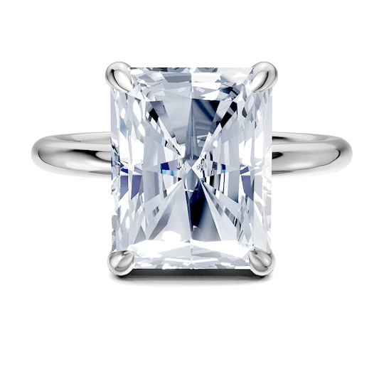 14K white 7.5 mm round Engagement Ring Mounting