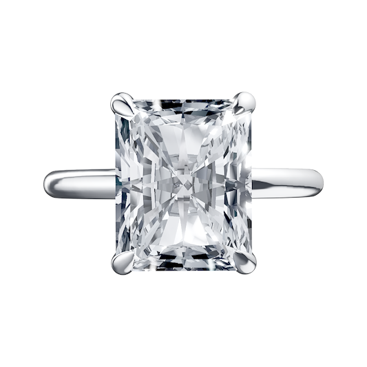 14K white 7.5 mm round Engagement Ring Mounting