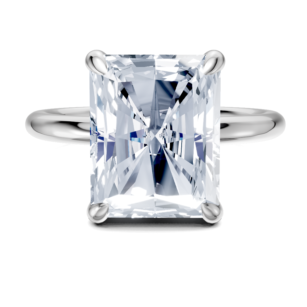 14K white 7.5 mm round Engagement Ring Mounting
