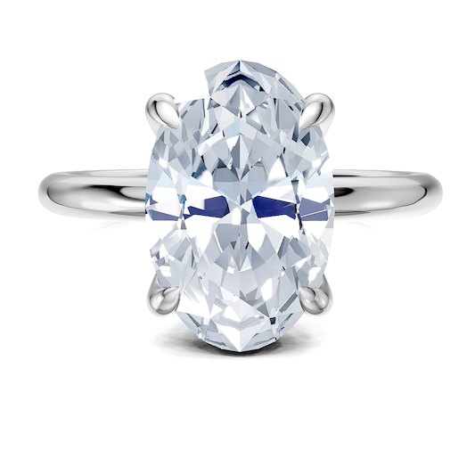 14K white 7.5 mm round Engagement Ring Mounting