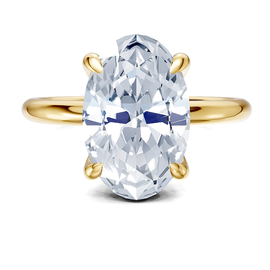 14K white 7.5 mm round Engagement Ring Mounting