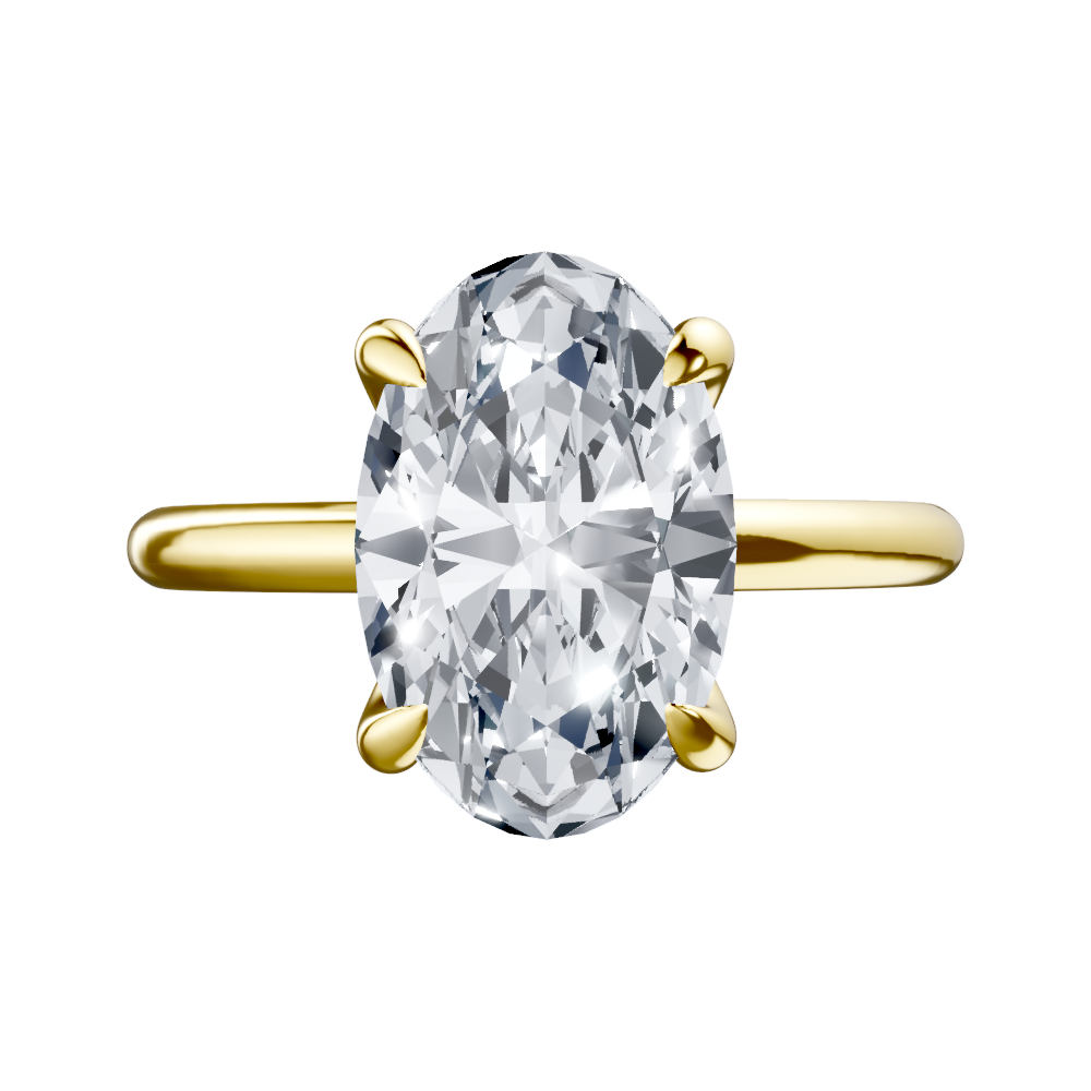 14K white 7.5X5.6 mm Oval Engagement Ring Mounting