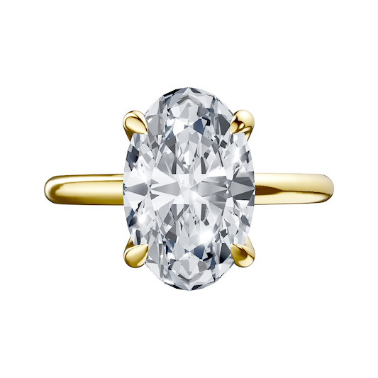 14K white 7.5X5.6 mm Oval Engagement Ring Mounting
