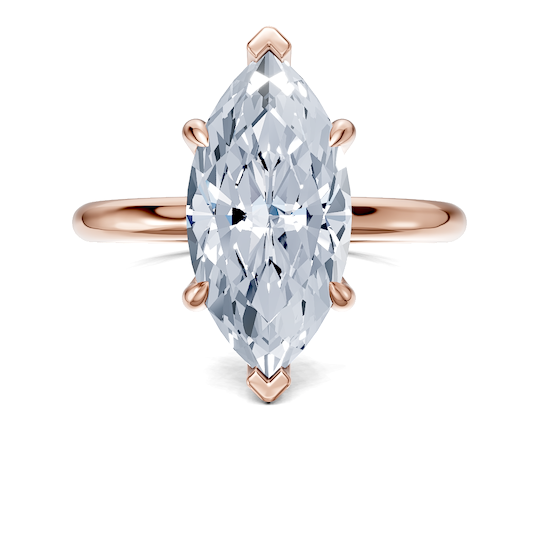 14K white 7.5 mm round Engagement Ring Mounting