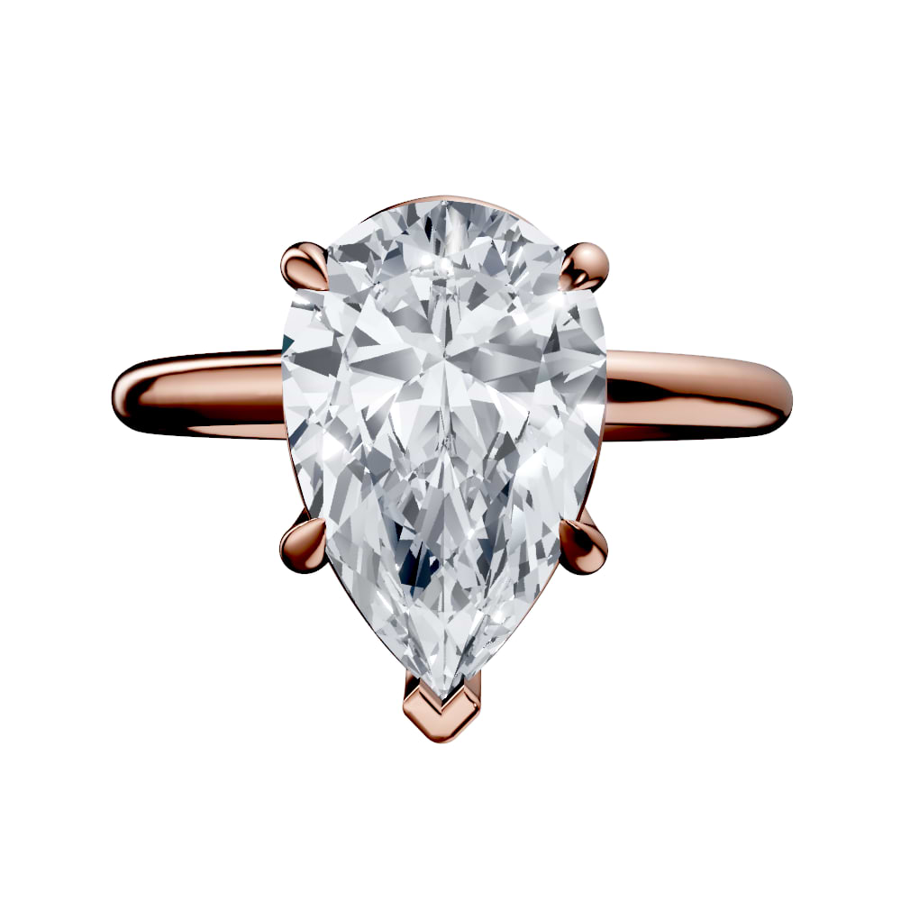 14K Rose Gold Pear SOLITAIRE engagement ring
