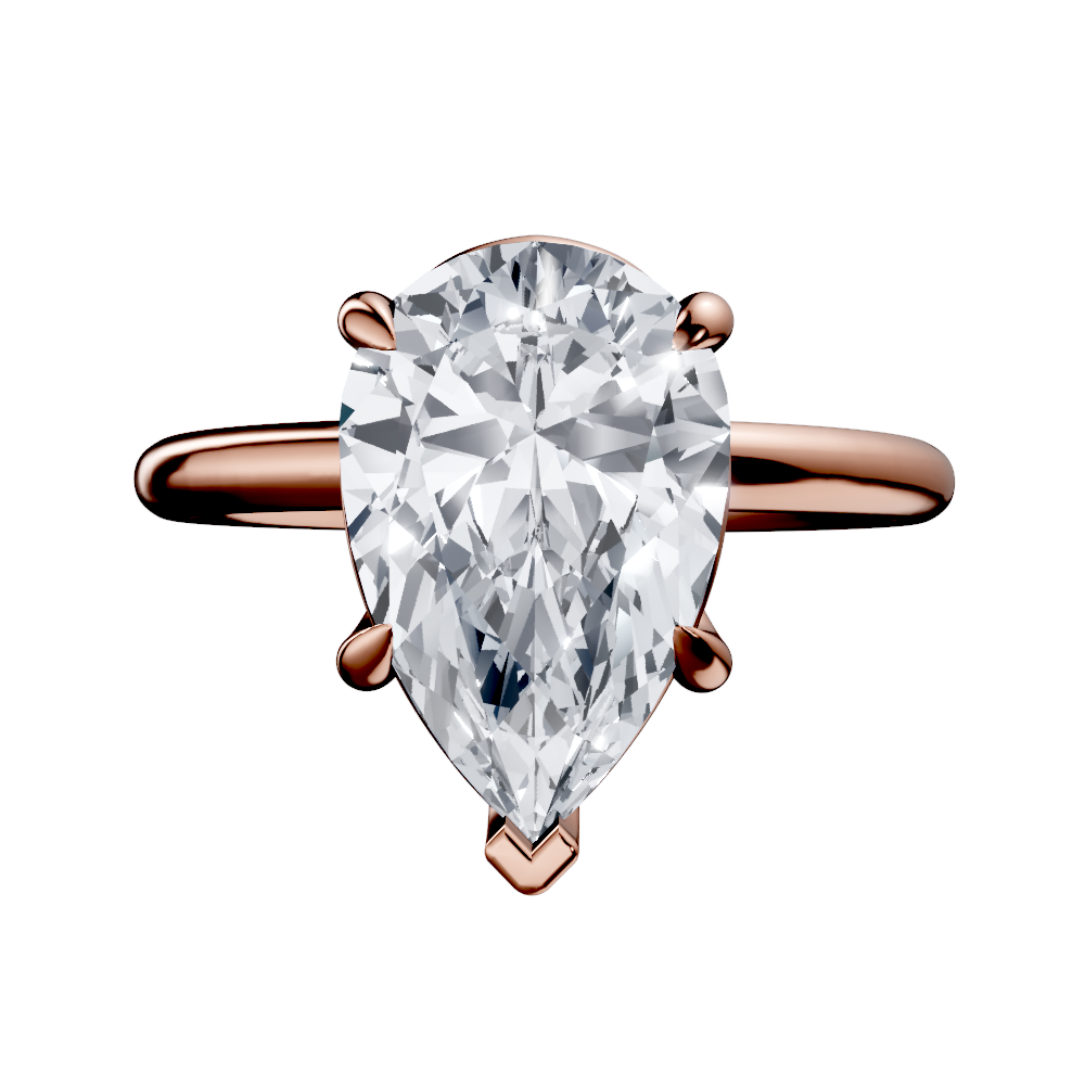 14K Rose Gold Pear SOLITAIRE engagement ring