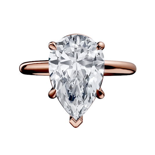 14K Rose Gold Pear SOLITAIRE engagement ring