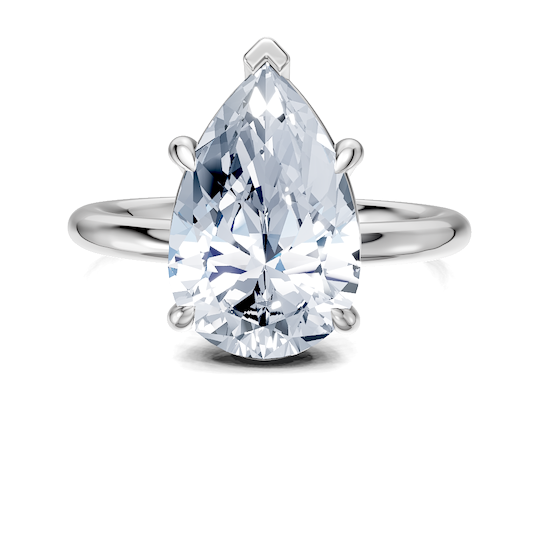 14K white 7.5 mm round Engagement Ring Mounting