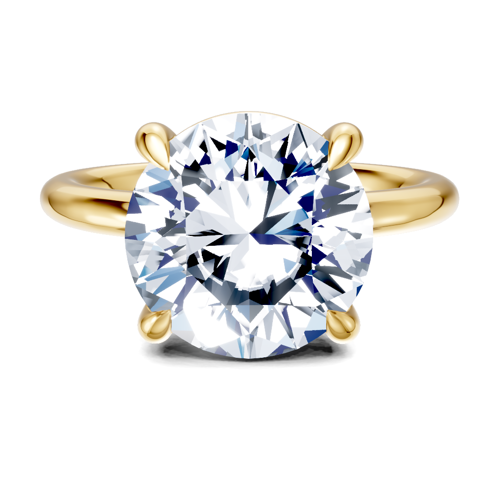 14K white 7.5 mm round Engagement Ring Mounting