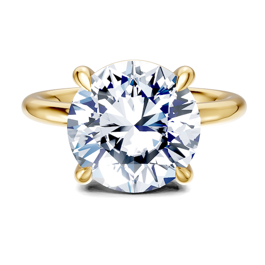 14K white 7.5 mm round Engagement Ring Mounting