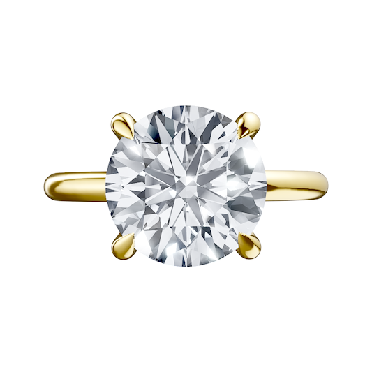 14K white 7.5 mm round Engagement Ring Mounting