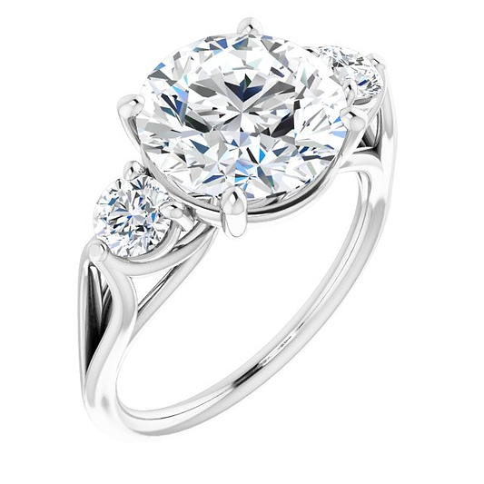 14K White Engagement Ring Mounting