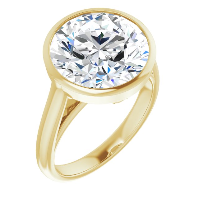 14K Yellow 12 Round Engagement Ring Mounting