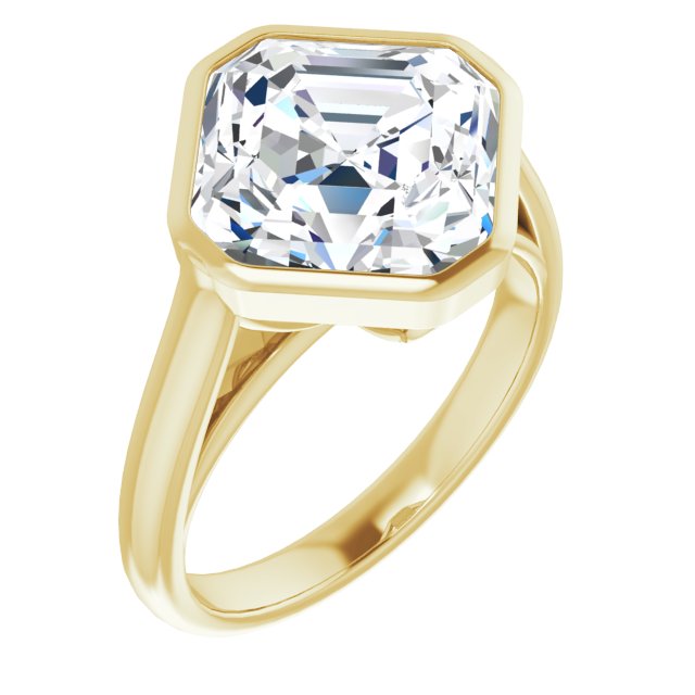 14K Yellow 10 Asscher Engagement Ring Mounting