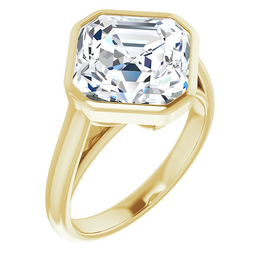 14K Yellow 10 Asscher Engagement Ring Mounting