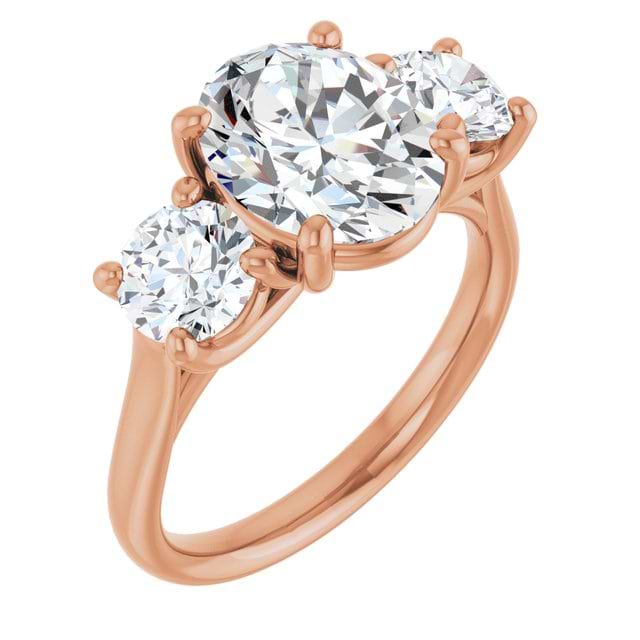 14K Rose Engagement Ring Mounting
