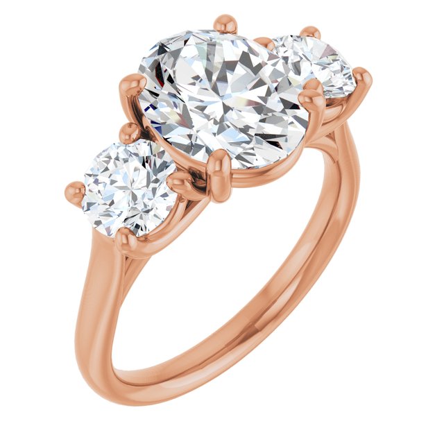 14K Rose Engagement Ring Mounting