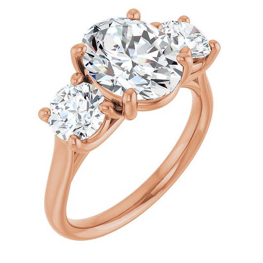 14K Rose Engagement Ring Mounting