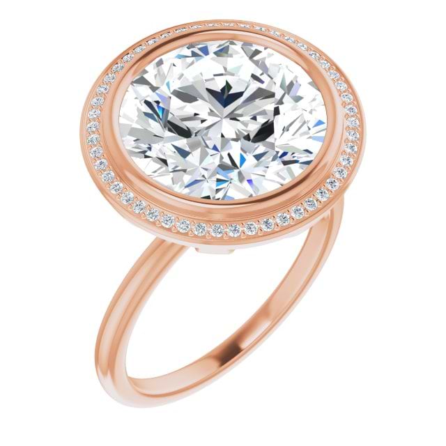 18K Rose 12 Round Ring Mounting