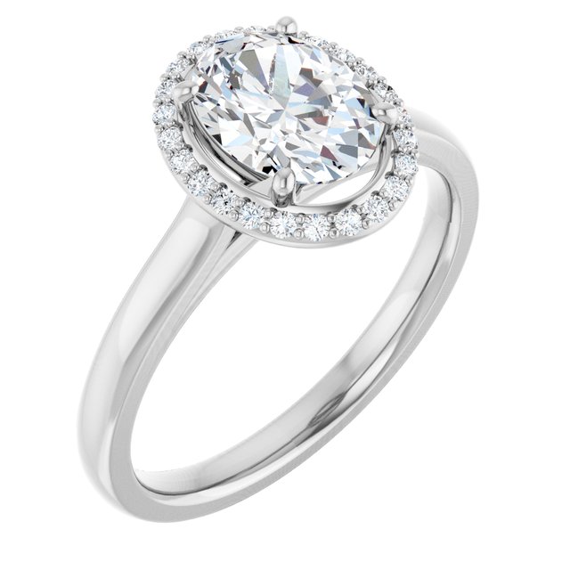 14K White Engagement Ring Mounting