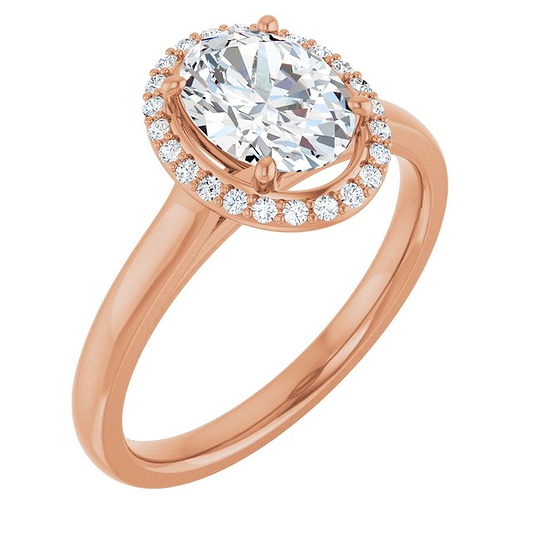 14K Rose Engagement Ring Mounting