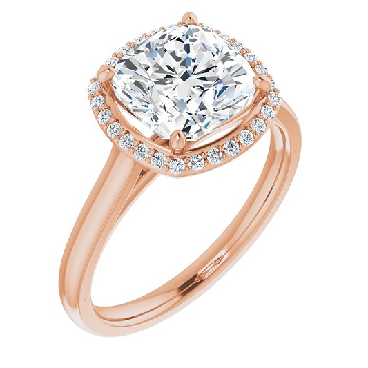 14K Rose Engagement Ring Mounting