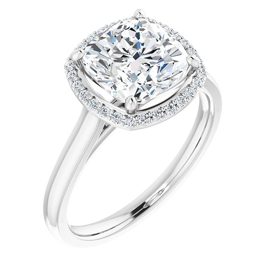 14K White Engagement Ring Mounting