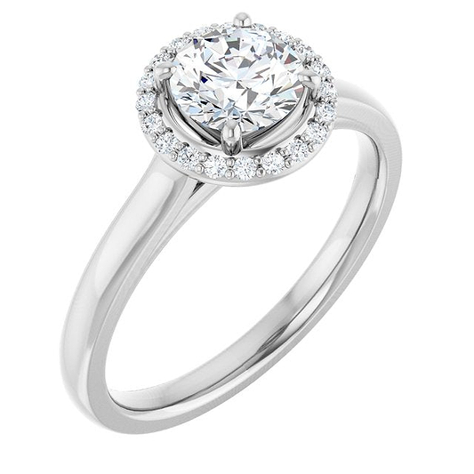 14K White Engagement Ring Mounting