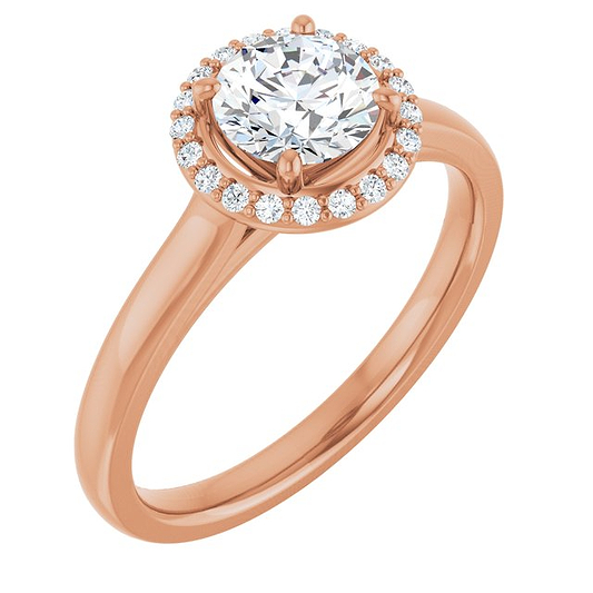 14K Rose Engagement Ring Mounting