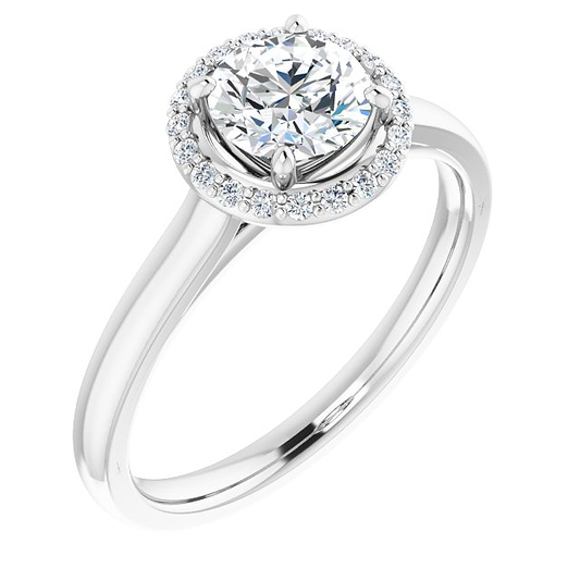 14K White Engagement Ring Mounting