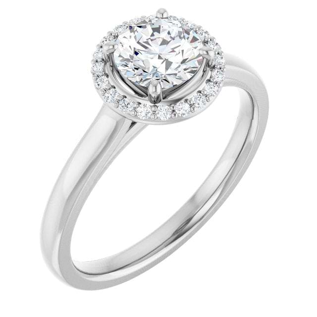 14K White Engagement Ring Mounting