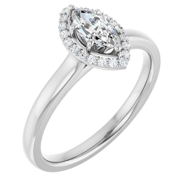 18K White Engagement Ring Mounting