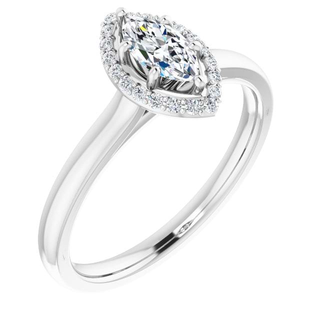 14K White Engagement Ring Mounting