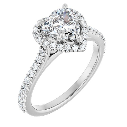 18K White Engagement Ring Mounting