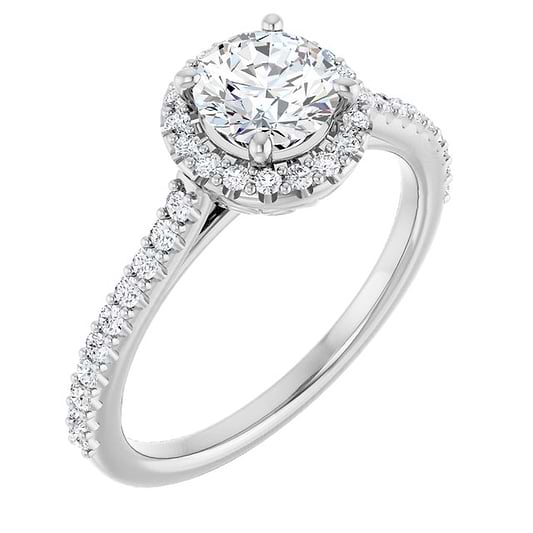 14K White Engagement Ring Mounting