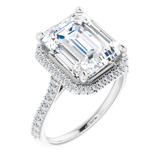 18K White Engagement Ring Mounting
