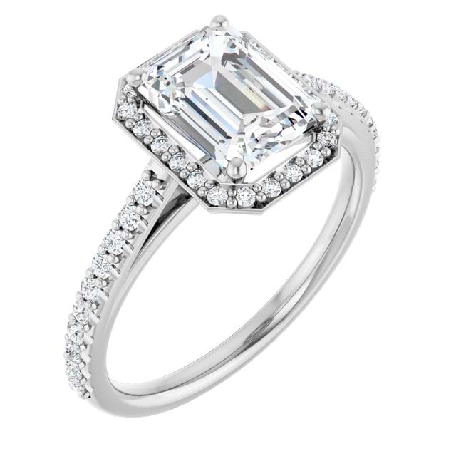 14K White Engagement Ring Mounting