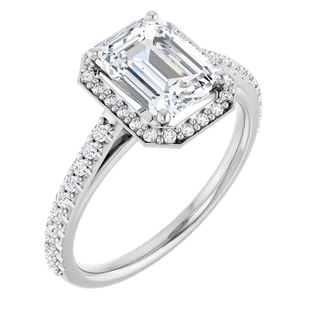14K White Engagement Ring Mounting