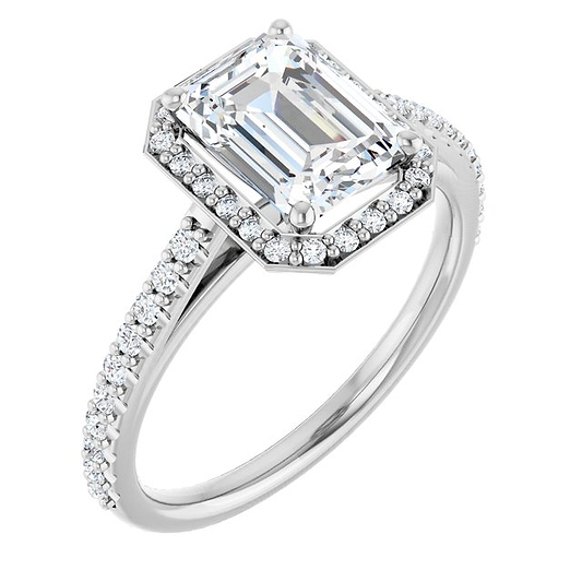 14K White Engagement Ring Mounting