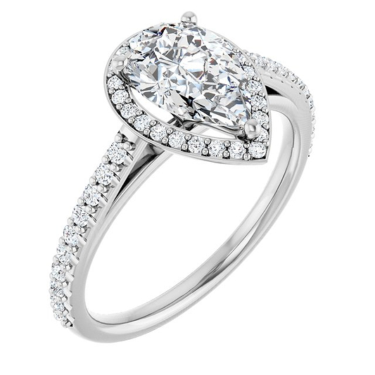 14K White Engagement Ring Mounting