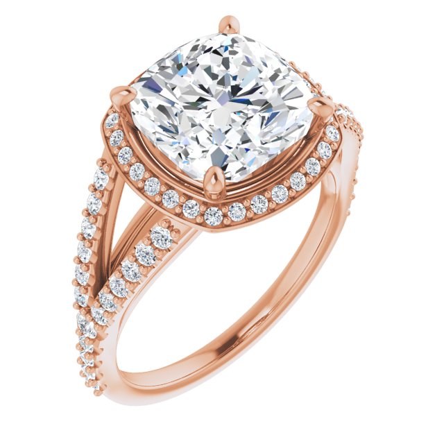 14K Rose Engagement Ring Mounting