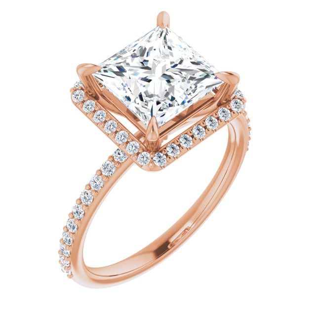 18K Rose Engagement Ring Mounting
