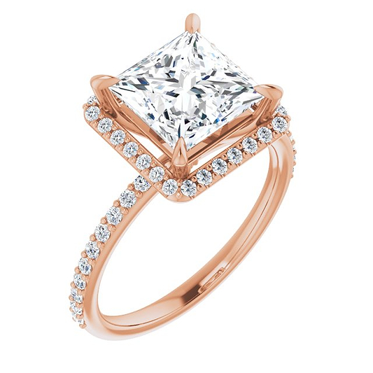 18K Rose Engagement Ring Mounting