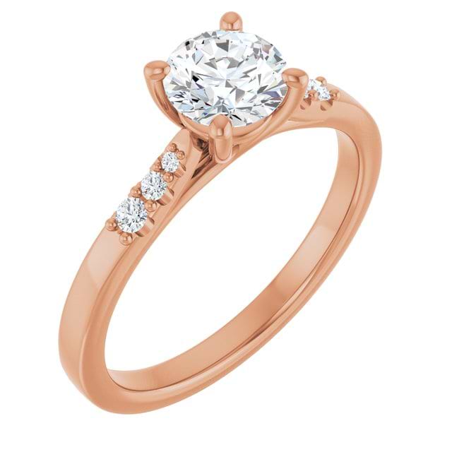 14K Rose Engagement Ring Mounting