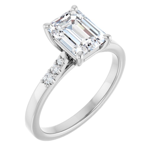 14K White Engagement Ring Mounting